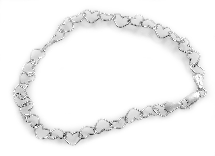 RiverSperky. Stříbrný náramek Srdíčka AGNAR630011