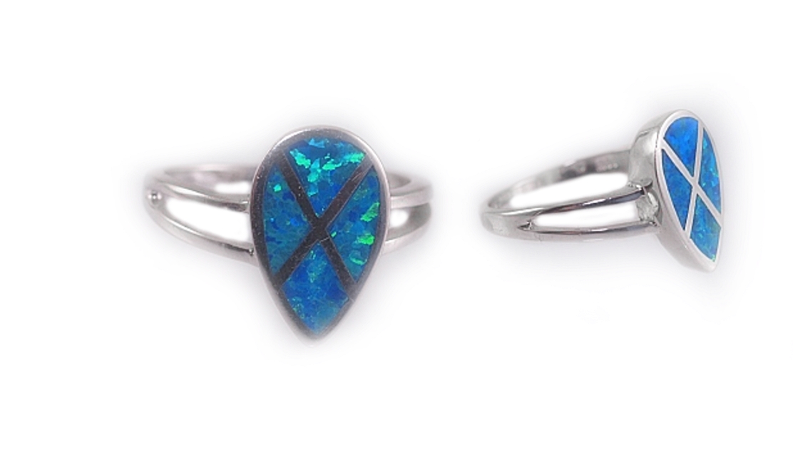 RiverSperky. Stříbrný prsten Hanone s modrým Opálem.Agprst2018720022