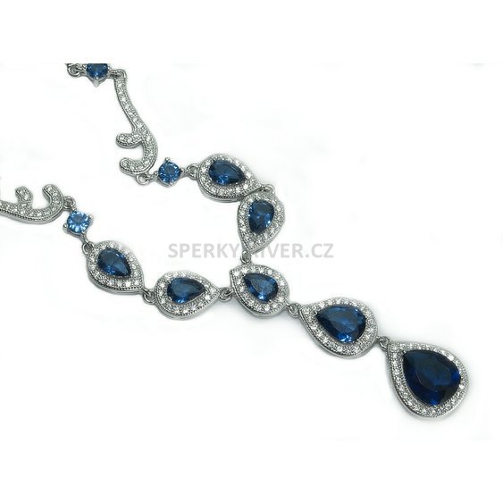 Šperkyriver, stříbrný náhrdelník Magico, safír 1019326.jpg