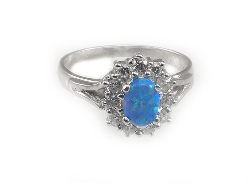 RiverSperky. Stříbrný prsten s opálem Modrá Natali. AGPRST750081