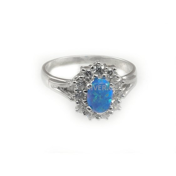 Šperkyriver, stříbrný prsten s Opálem, Natali modrá, P1011443.jpg