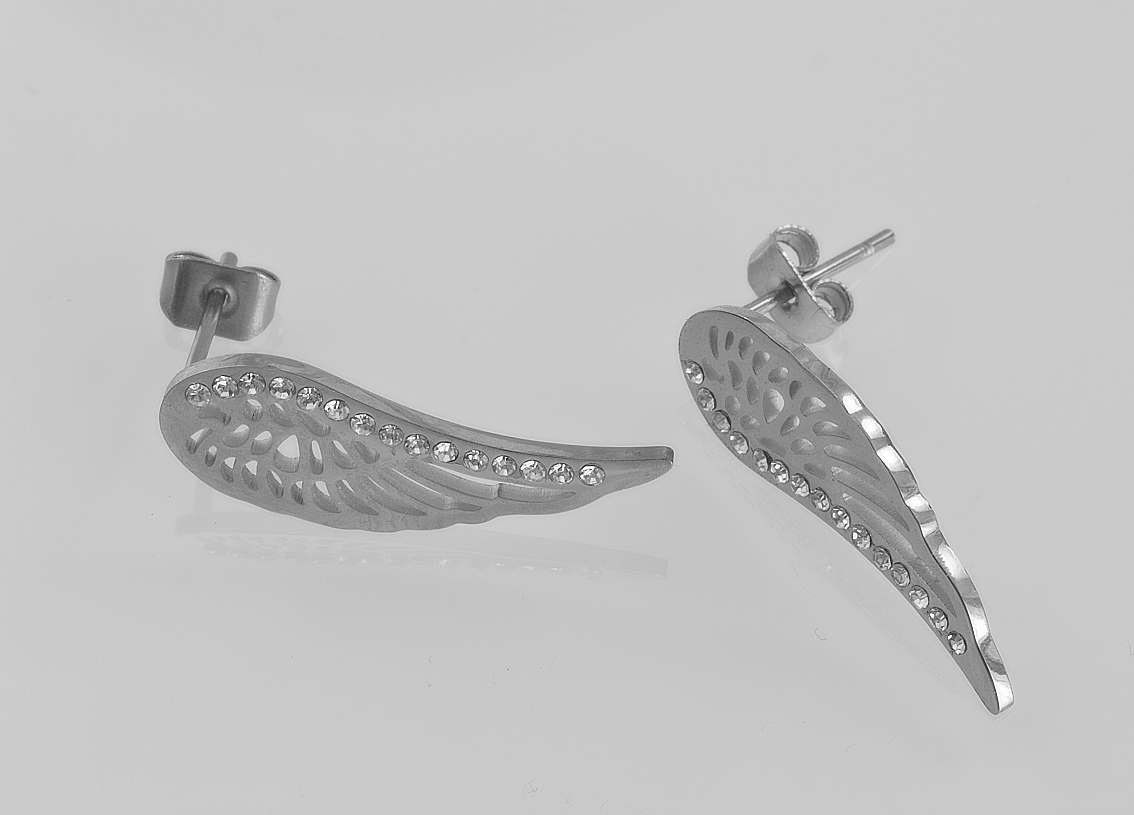 River Šperky Dámské náušnice z chirurgické oceli, Andělská křídla, 250006010