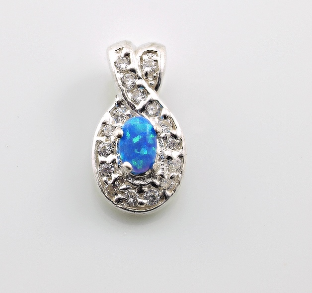 RiverSperky. Stříbrný dámský přívěsek s modrým Opálem. AGNAU750099