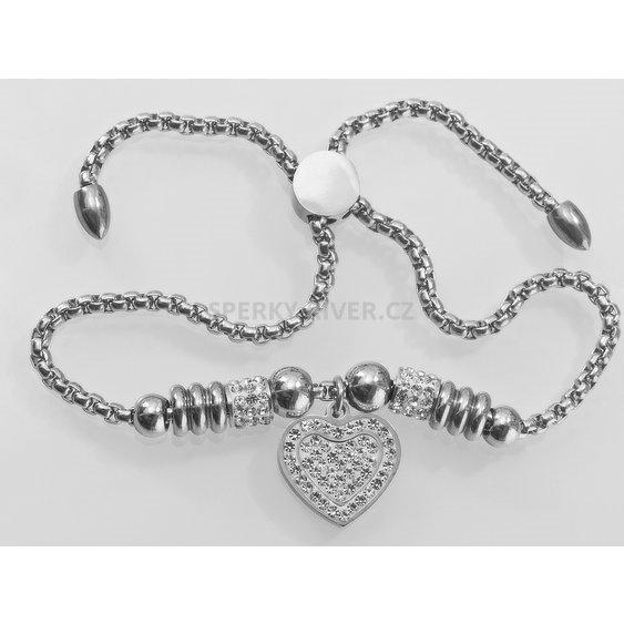 River Šperky, dámský náramek z chirurgické oceli, Srdce Addine II, 1010330.jpg