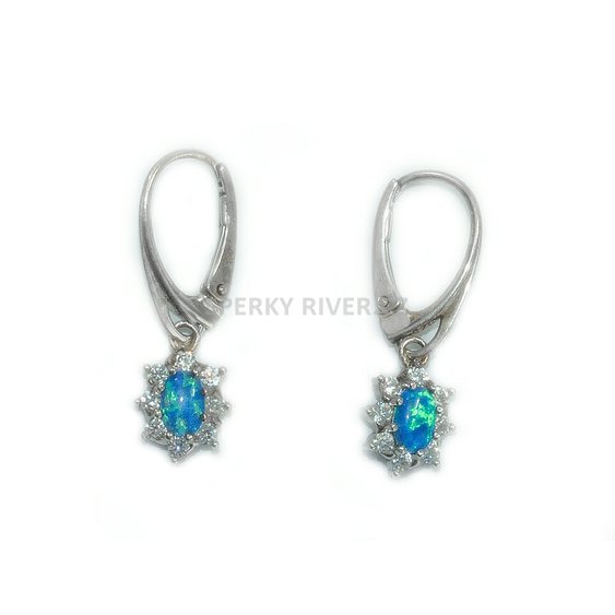 River šperky, stříbrné náušnice s Opálem, Sillente modré modré, 1019935.jpg